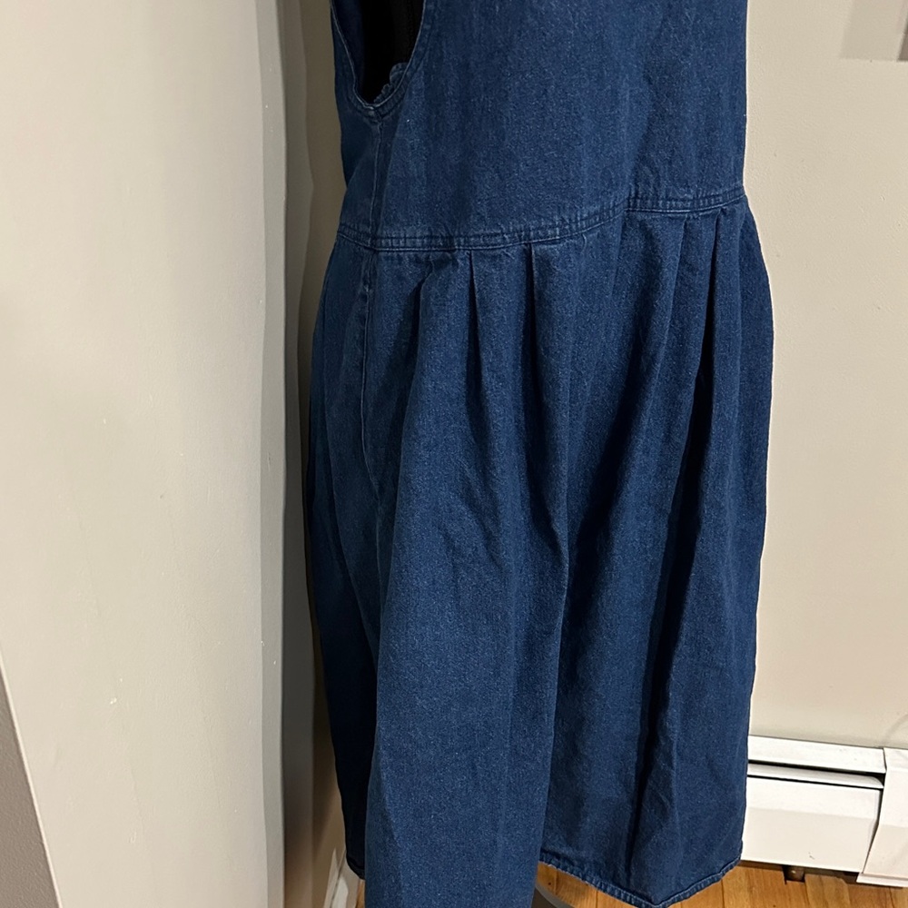 *WOOLRICH* Vintage Dark Blue Wash Denim Sleeveless Dress Size XL - Picture 4 of 8